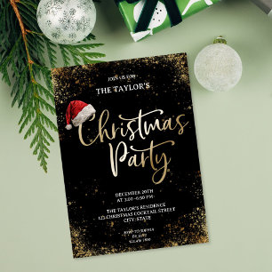Moderne Elegante Glitter Kerstman Kerstfeest Kaart