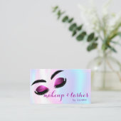 Moderne elegante glitteras, Makeup Holographic Visitekaartje (Staand voorkant)