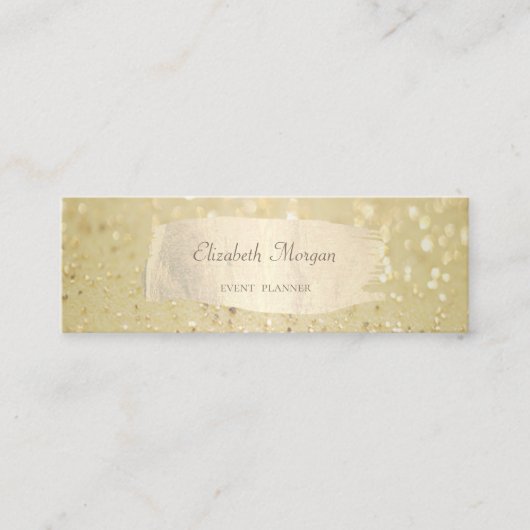 Moderne elegante glitterij, goudpenseelstreek mini visitekaartje (Voorkant)
