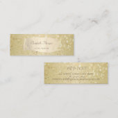 Moderne elegante glitterij, goudpenseelstreek mini visitekaartje (Voorkant / Achterkant)
