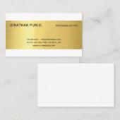 Moderne, elegante Gold Effect Professional Luxe Visitekaartje (Voorkant / Achterkant)