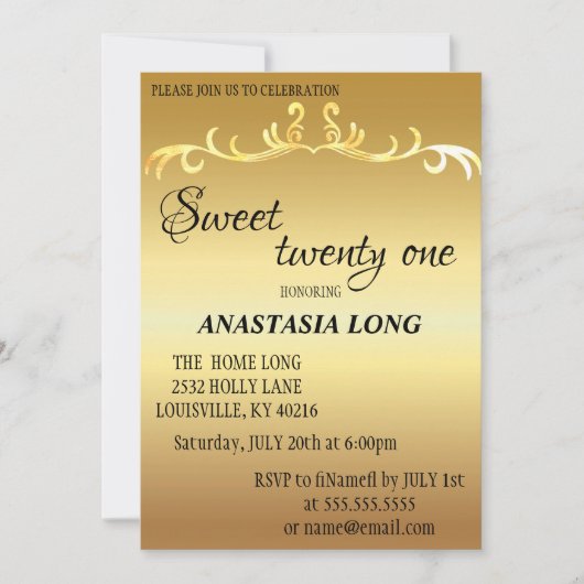 Moderne, elegante Gold Glitter Save the Date (Voorkant)