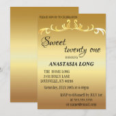 Moderne, elegante Gold Glitter Save the Date (Voorkant / Achterkant)