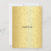 Moderne, elegante Gold Glitter Save the Date (Achterkant)