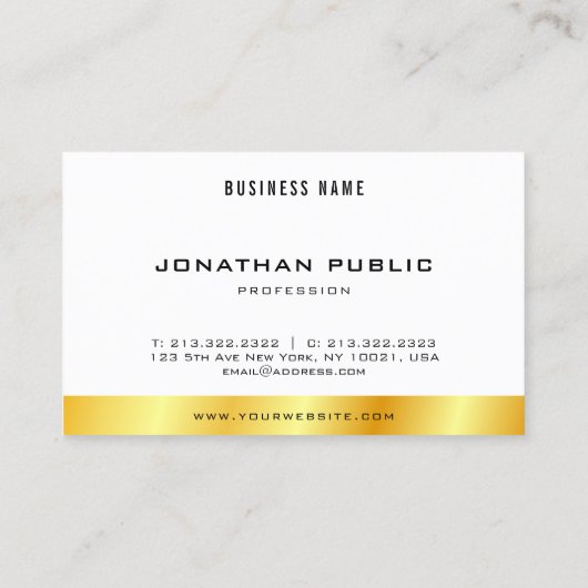 Moderne, elegante Gold look op maat Visitekaartje (Achterkant)