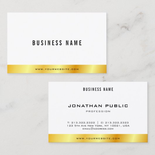 Moderne, elegante Gold look op maat Visitekaartje (Voorkant / Achterkant)
