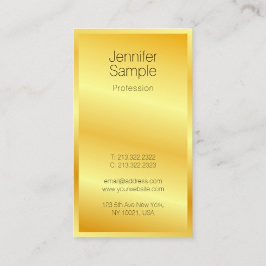 Moderne, elegante Gold look Professional-Sjabloon Visitekaartje (Achterkant)