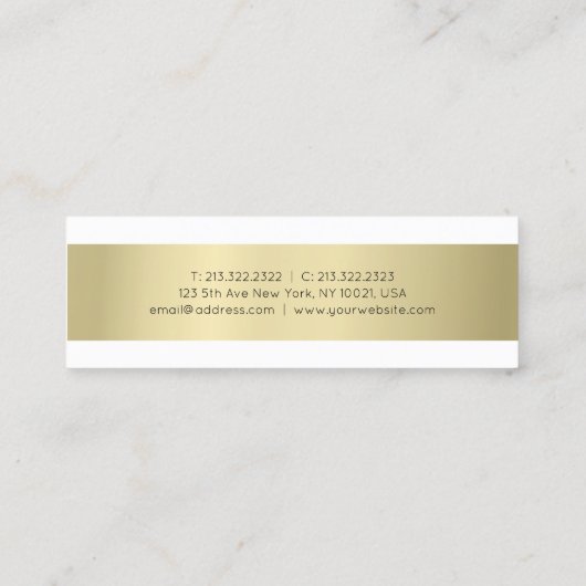 Moderne, elegante Gold-look ziet er eenvoudig uit  Mini Visitekaartje (Achterkant)