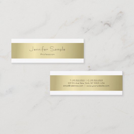 Moderne, elegante Gold-look ziet er eenvoudig uit  Mini Visitekaartje (Voorkant / Achterkant)