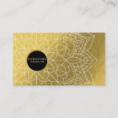 Moderne Elegante GoldMandala Patroon Yoga Instruct Visitekaartje (Voorkant)