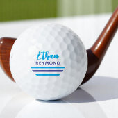 Moderne Elegante Golfer Blauwe Naam 3 Strepen Golfballen