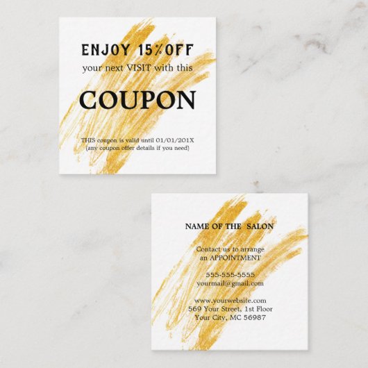 Moderne elegante golfglitter kortingskaartje (Voorkant / Achterkant)