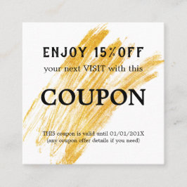 Moderne elegante golfglitter kortingskaartje