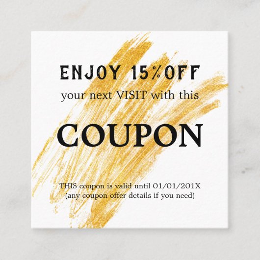 Moderne elegante golfglitter kortingskaartje (Voorkant)