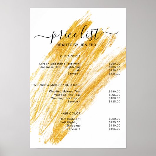 Moderne elegante golfglitter poster (Voorkant)