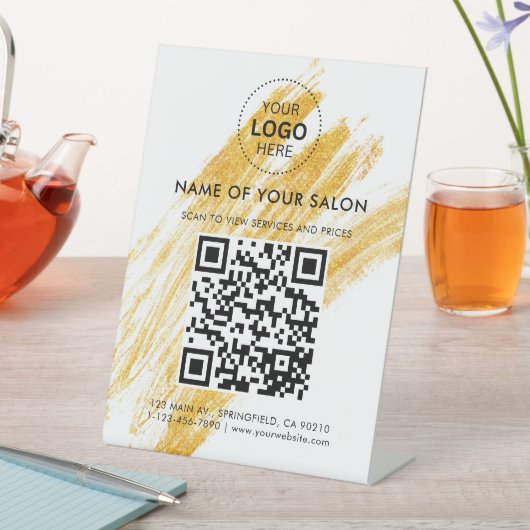 Moderne elegante golfglitter reclamebord met voetstuk (Insitu)