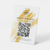 Moderne elegante golfglitter reclamebord met voetstuk (Voorkant)