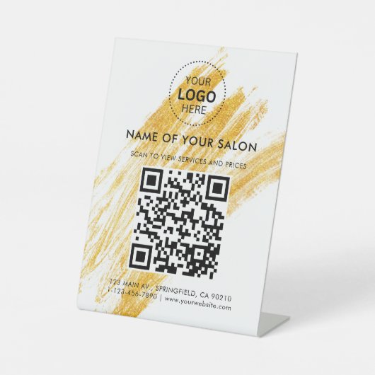 Moderne elegante golfglitter reclamebord met voetstuk (Voorkant)