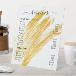 Moderne elegante golfglitter reclamebord met voetstuk