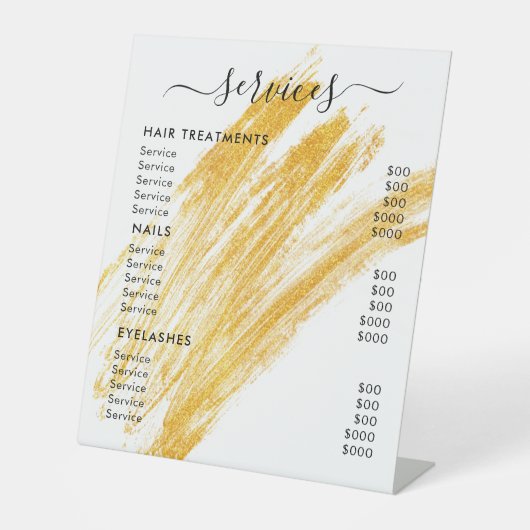 Moderne elegante golfglitter reclamebord met voetstuk (Voorkant)