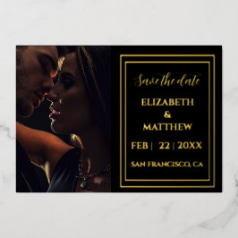 moderne elegante goud folie save the date kaart