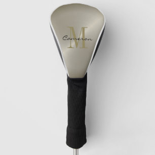 Moderne Elegante Goud Op Zilver Persoonlijk Cadeau Golfheadcover