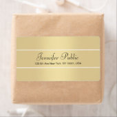 Moderne Elegante Goud Witte Script Naam Verzending Etiket (Insitu)
