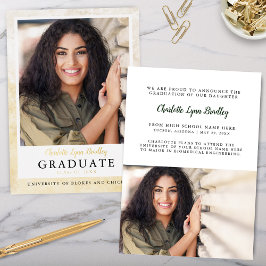 Moderne Elegante Gouden Afstudeer Uitnodiging