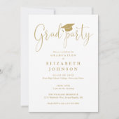 Moderne Elegante Gouden Afstudeerfeest Script Afst Kaart (Voorkant)