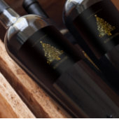 Moderne Elegante Gouden Bedrijfs Kerstvakantie Wijn Etiket