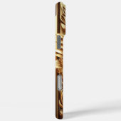 Moderne elegante gouden bloemencurve Case-Mate iPhone case (Achterkant / Rechts)