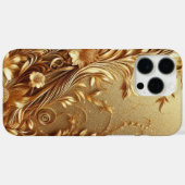 Moderne elegante gouden bloemencurve Case-Mate iPhone case (Achterkant (horizontaal))