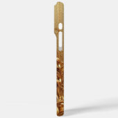 Moderne elegante gouden bloemencurve Case-Mate iPhone case (Achterkant / Links)