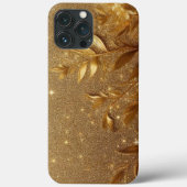 Moderne elegante gouden bloemencurve Case-Mate iPhone case (Achterkant)