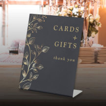 Moderne Elegante Gouden Bloemkaart en Cadeaus