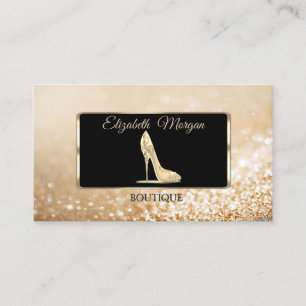 Moderne Elegante Gouden Bokeh ,Hoge Hakken Visitekaartje