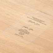 Moderne Elegante Gouden Bruiloft Acryl Uitnodigingen (Laagn)
