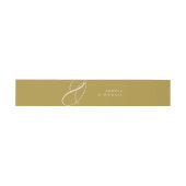 Moderne Elegante Gouden Calligrafie Krullen Bruilo Uitnodigingen Wikkel (Vlak)