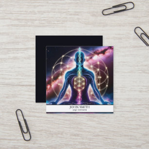 Moderne Elegante Gouden Chakra Spirituele Energie  Vierkante Visitekaartje
