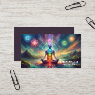 Moderne Elegante Gouden Chakra Spirituele Energie  Visitekaartje