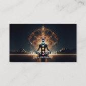 Moderne Elegante Gouden Chakra Spirituele Energie  Visitekaartje (Voorkant)