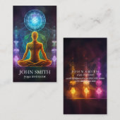 Moderne Elegante Gouden Chakra Spirituele Energie  Visitekaartje (Voorkant / Achterkant)