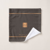 Moderne elegante gouden chic monogrammed strepen g bad handdoek (Wasdoekje)