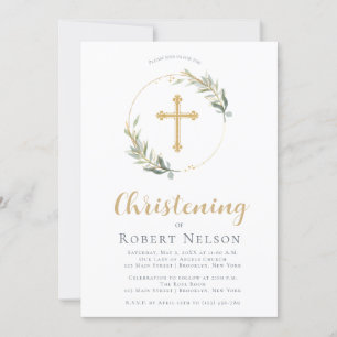 Moderne Elegante Gouden Cirkel Doopsel Kaart