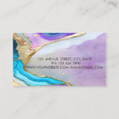 Moderne Elegante Gouden Cirkels Lotus Marmer Visitekaartje (Achterkant)