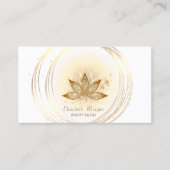 Moderne Elegante Gouden Cirkels Lotus Sparkle Visitekaartje (Voorkant)