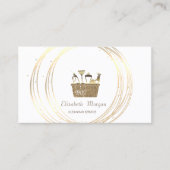 Moderne Elegante Gouden Cirkels Schoonmaakmiddelen Visitekaartje (Voorkant)