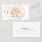 Moderne elegante, gouden cirkels stijlvolle lotus visitekaartje (Voorkant / Achterkant)