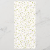 Moderne Elegante Gouden Confetti Bruiloft Menu (Achterkant)