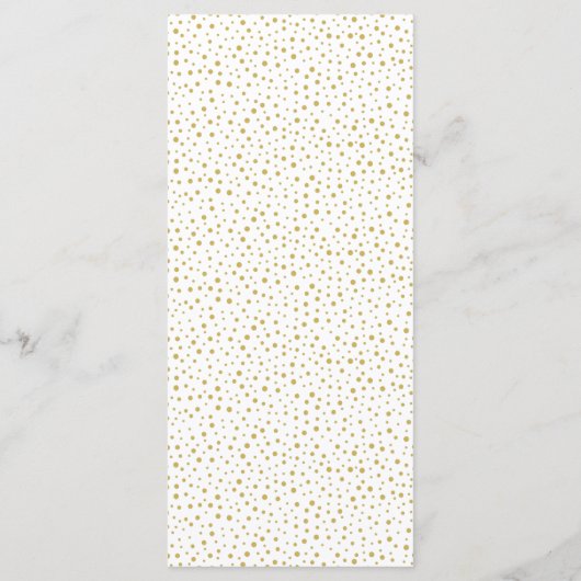 Moderne Elegante Gouden Confetti Bruiloft Menu (Achterkant)